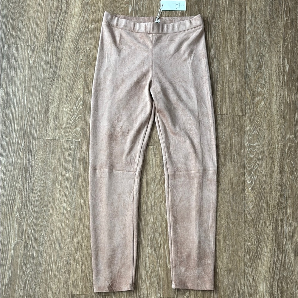 Light brown suede leggings